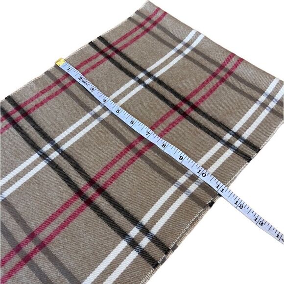 Cejon beige plaid unisex scarf made in Italy - Picture 13 of 13